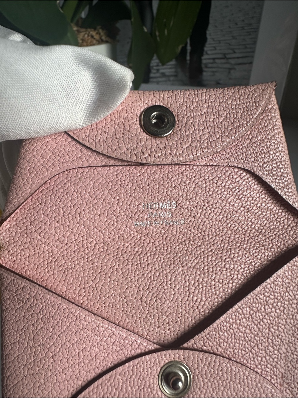 Hermès Bastia Coin Purse Rose Darling Chèvre Mysore Leather Card Holder - Picture 12 of 12